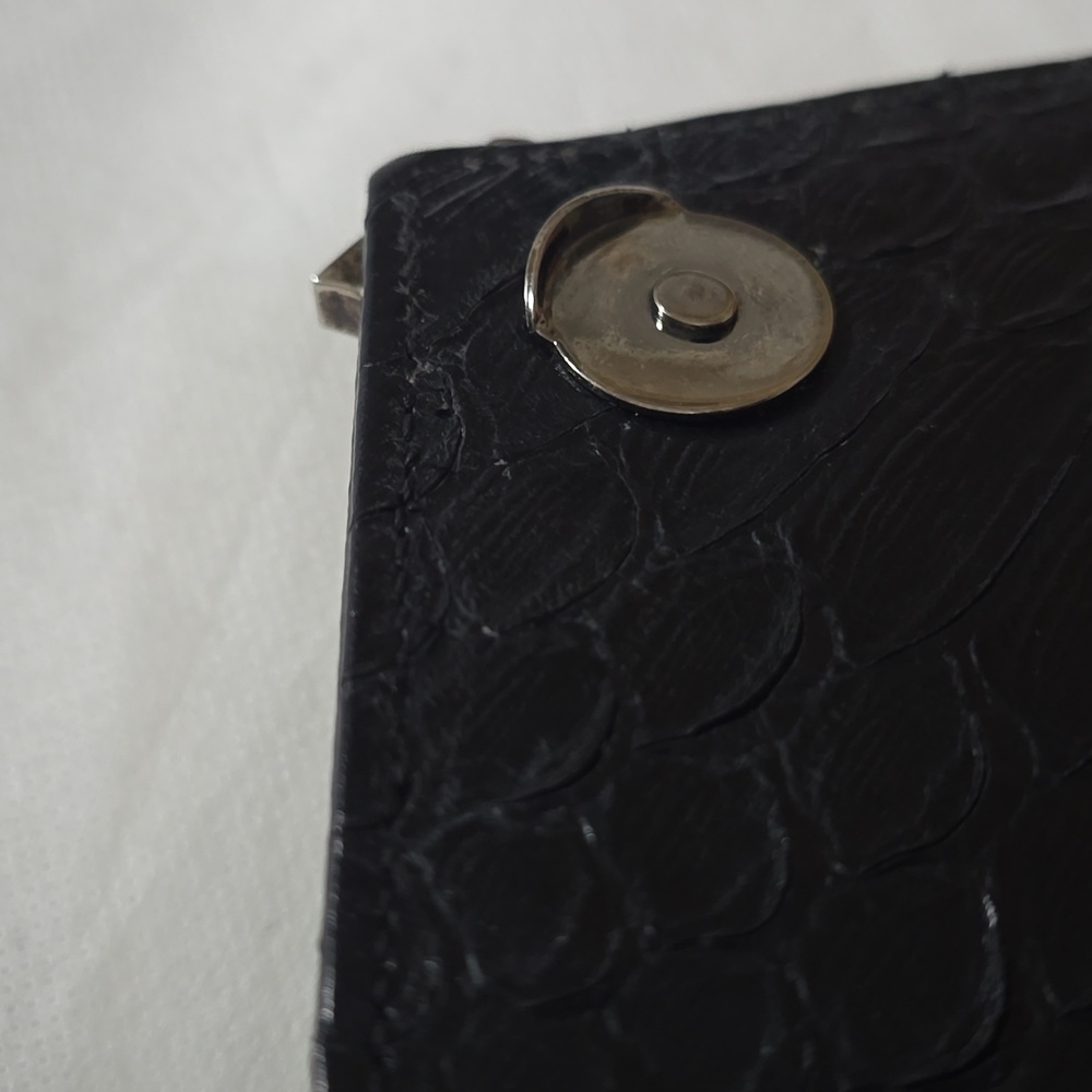 Like NEW! YSL Saint Laurent Calfskin Python Embossed Medium College Bag Black - Picture 12 of 16